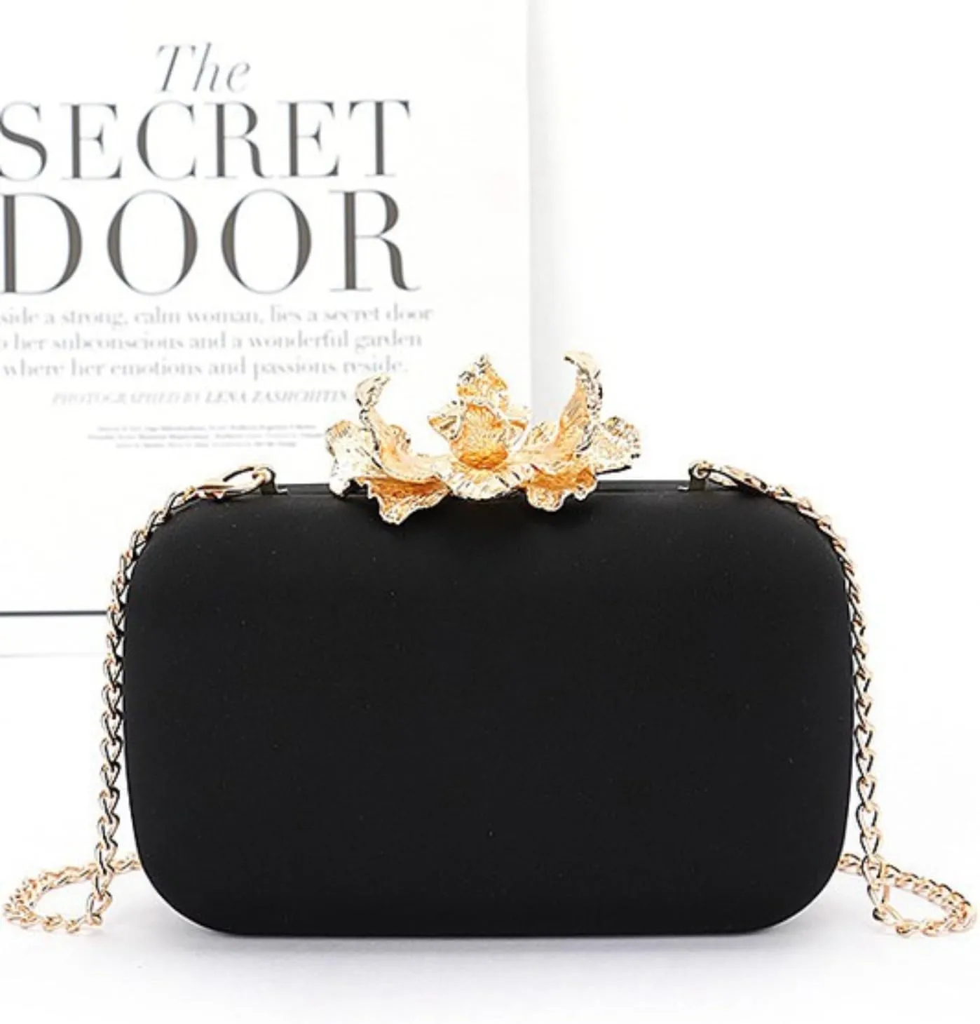 Pearl Flower Clasp Satin Box Clutch Bag Elegant Evening Women Fashion Wedding Bridal Dinner Party Bag Shoulder CrossBag