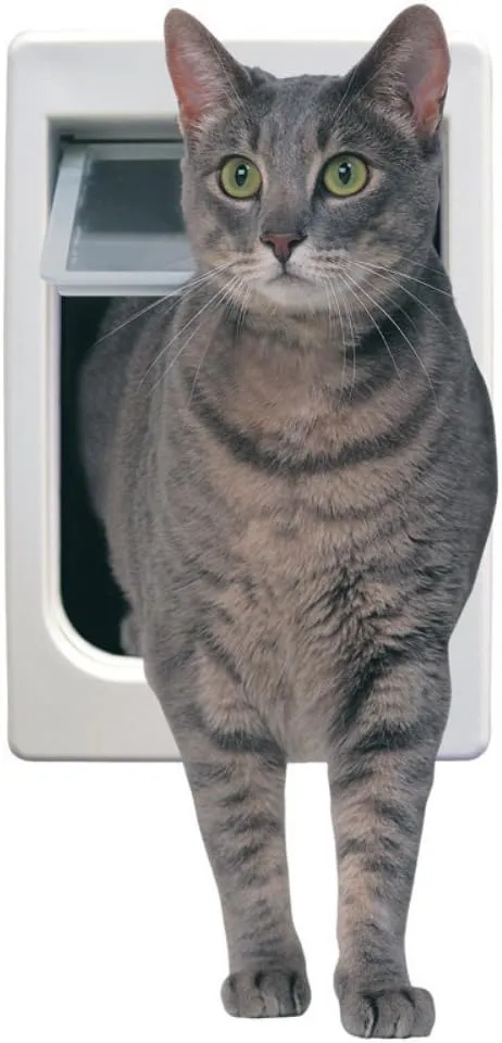 Perfect Pet Tubby Kat Cat Door with 4 Way Lock And LEXAN Flap, 7 1/2" x 10 1/2" Flap Size