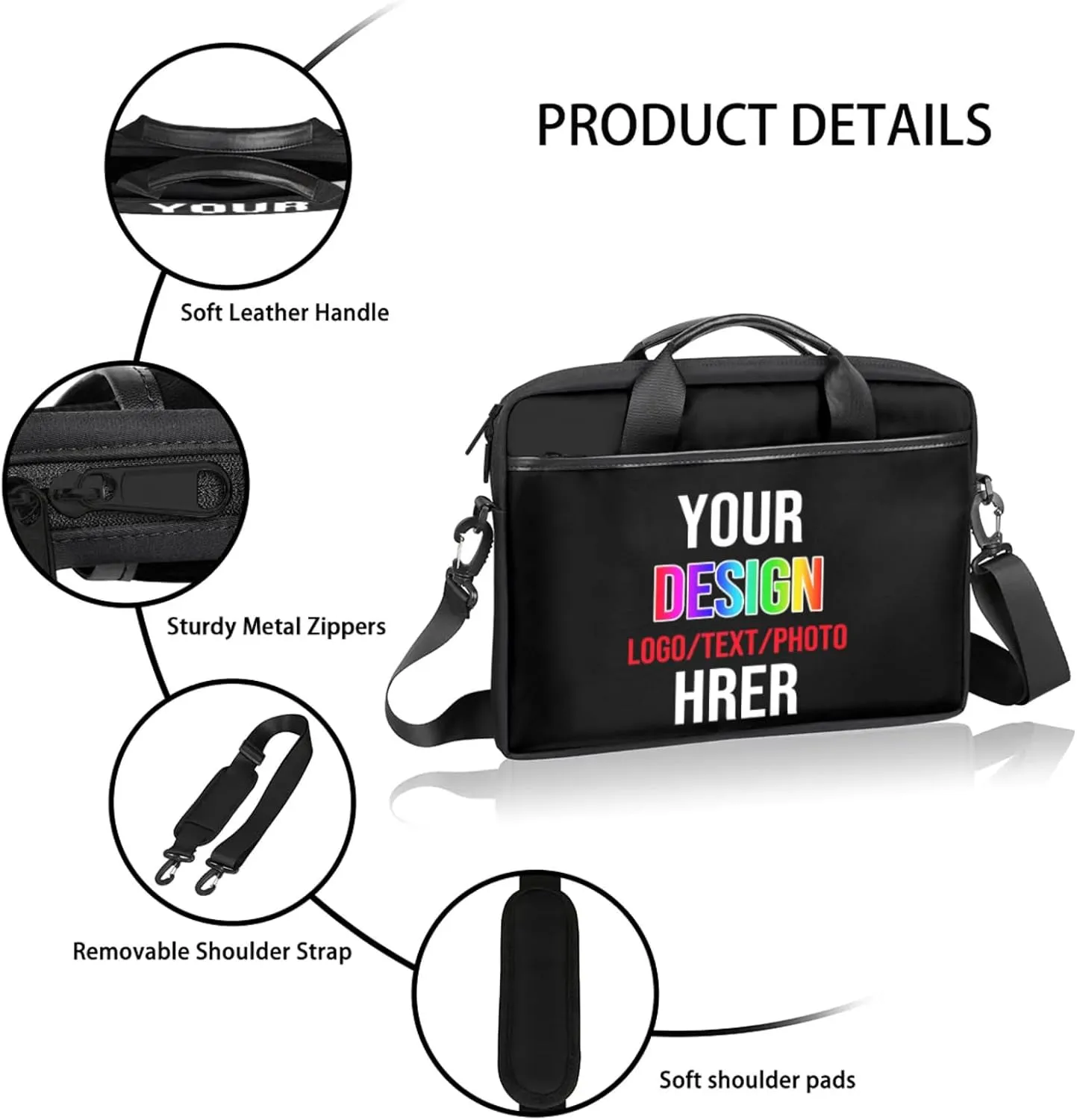 Personalized-Laptop-Bag-Case Briefcases Shoulder Bag for Women Man, Custom Computer Cases for Laptops