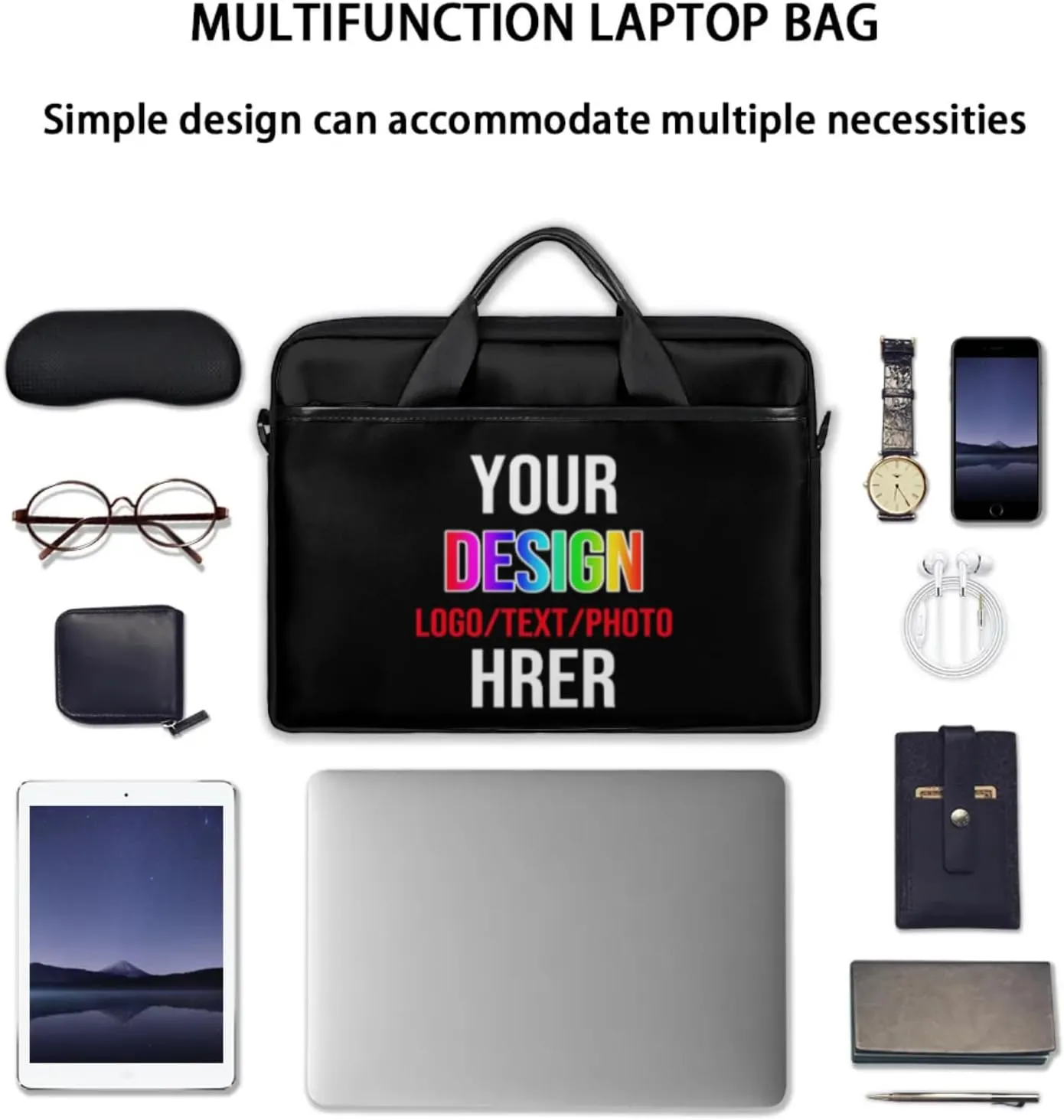Personalized-Laptop-Bag-Case Briefcases Shoulder Bag for Women Man, Custom Computer Cases for Laptops