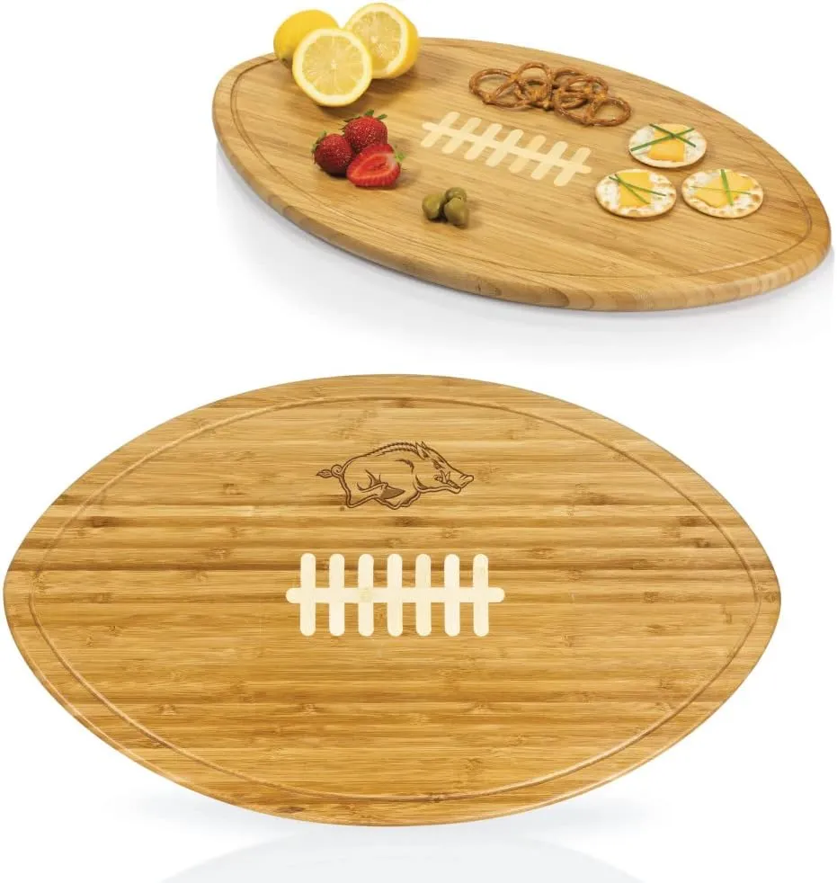 PICNIC TIME NCAA Football Cheese Board - Novelty Charcuterie Board - Serving Platter, Cheese Boards Charcuterie Boards, Wood Cutting Board, (Bamboo)