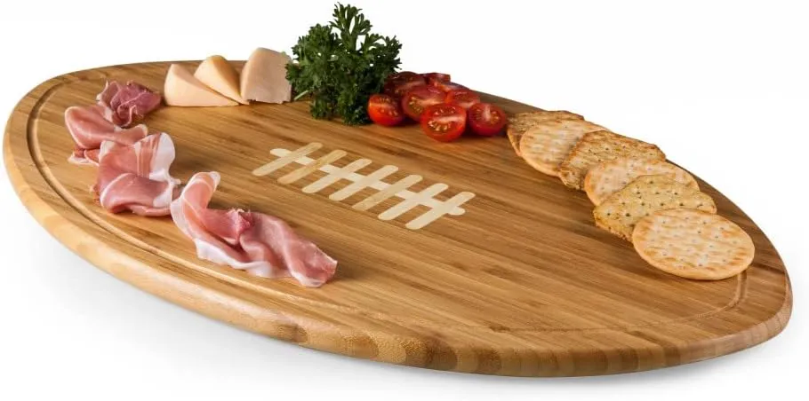 PICNIC TIME NCAA Football Cheese Board - Novelty Charcuterie Board - Serving Platter, Cheese Boards Charcuterie Boards, Wood Cutting Board, (Bamboo)