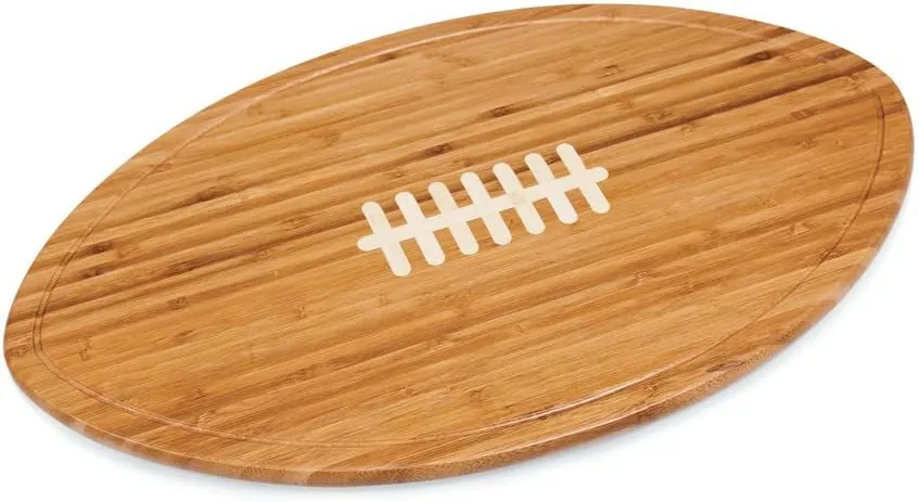 PICNIC TIME NCAA Football Cheese Board - Novelty Charcuterie Board - Serving Platter, Cheese Boards Charcuterie Boards, Wood Cutting Board, (Bamboo)