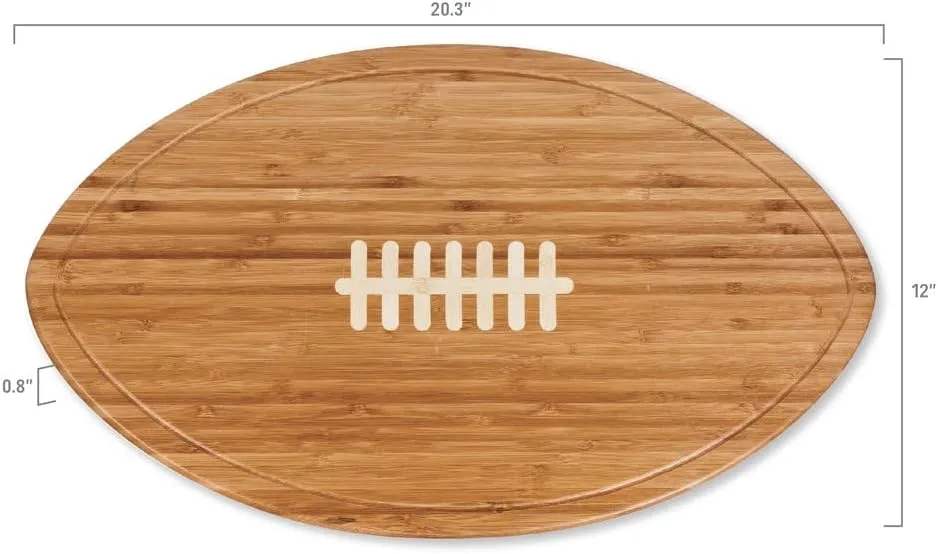 PICNIC TIME NCAA Football Cheese Board - Novelty Charcuterie Board - Serving Platter, Cheese Boards Charcuterie Boards, Wood Cutting Board, (Bamboo)