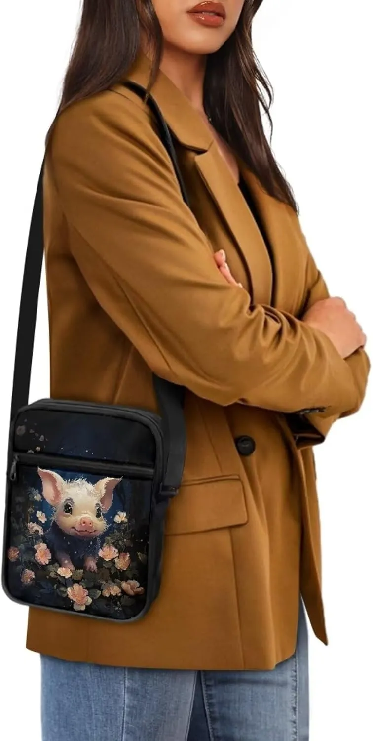 Pig Pattern Crossbody Shoulder Bag Small Sling Bag for Women Satchel Messenger Bags