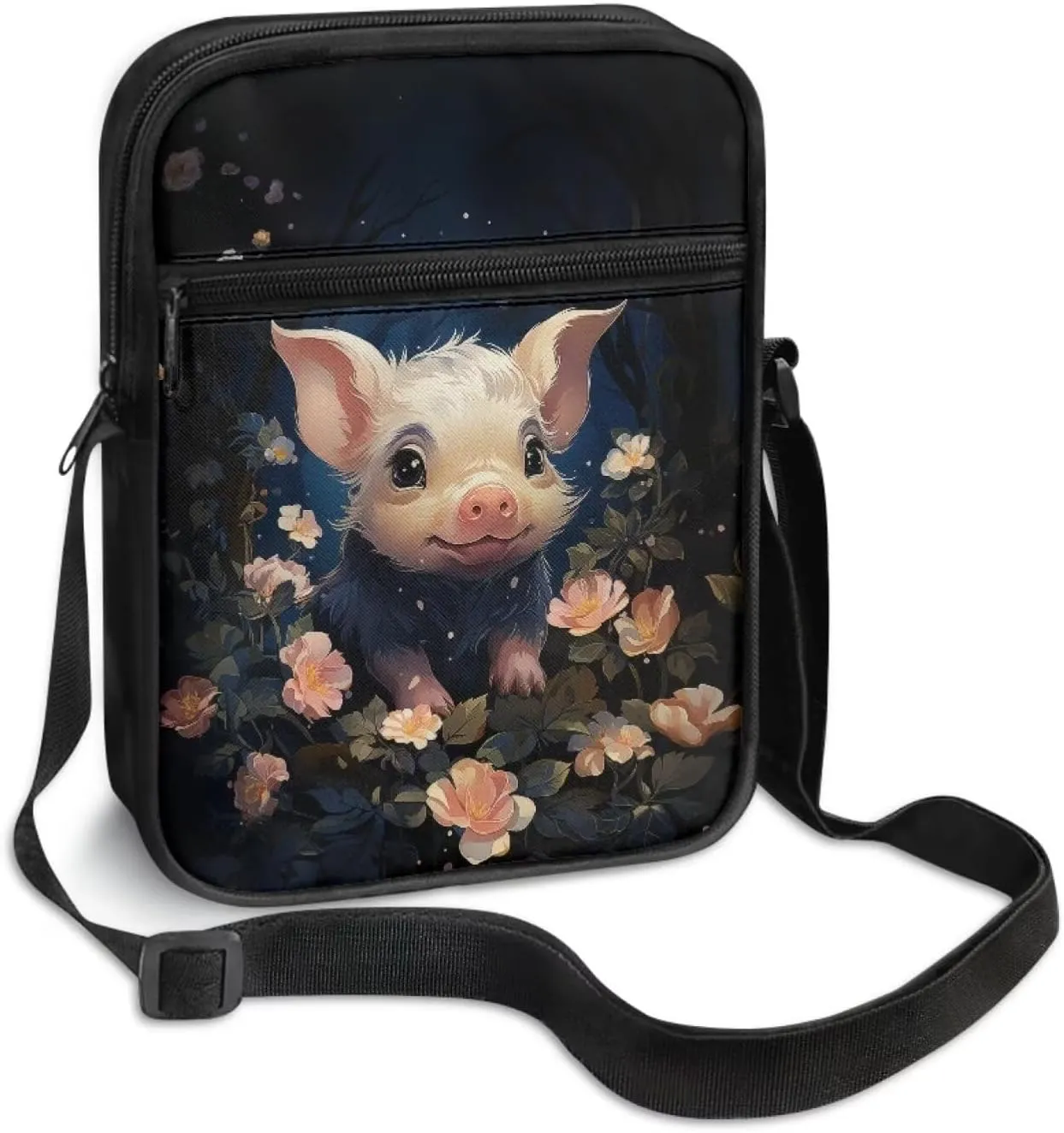 Pig Pattern Crossbody Shoulder Bag Small Sling Bag for Women Satchel Messenger Bags