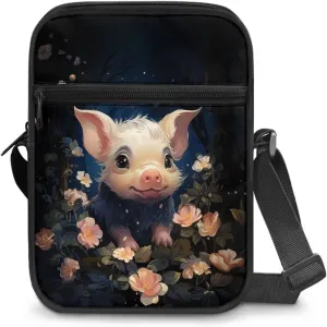 Pig Pattern Crossbody Shoulder Bag Small Sling Bag for Women Satchel Messenger Bags