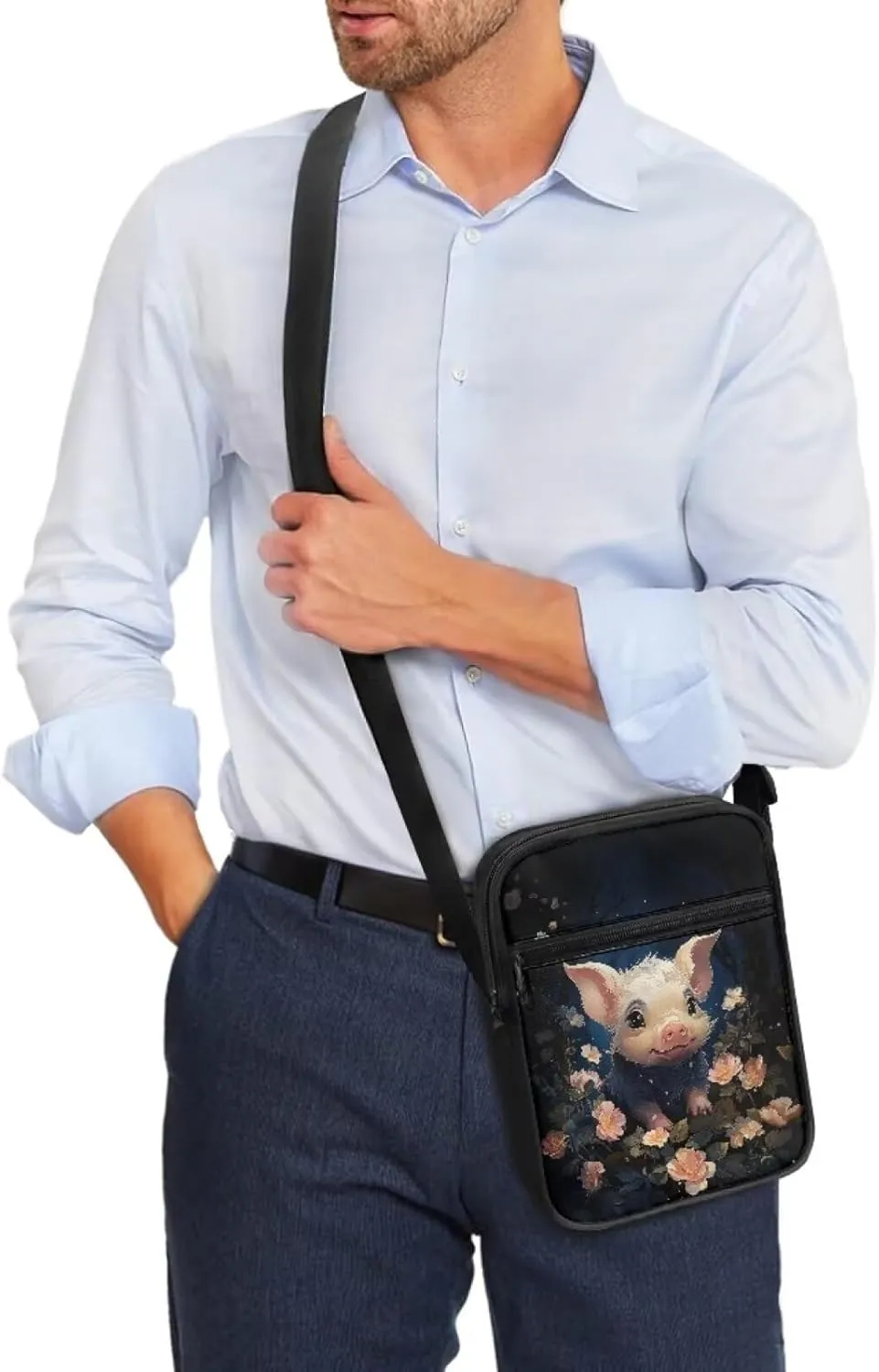 Pig Pattern Crossbody Shoulder Bag Small Sling Bag for Women Satchel Messenger Bags