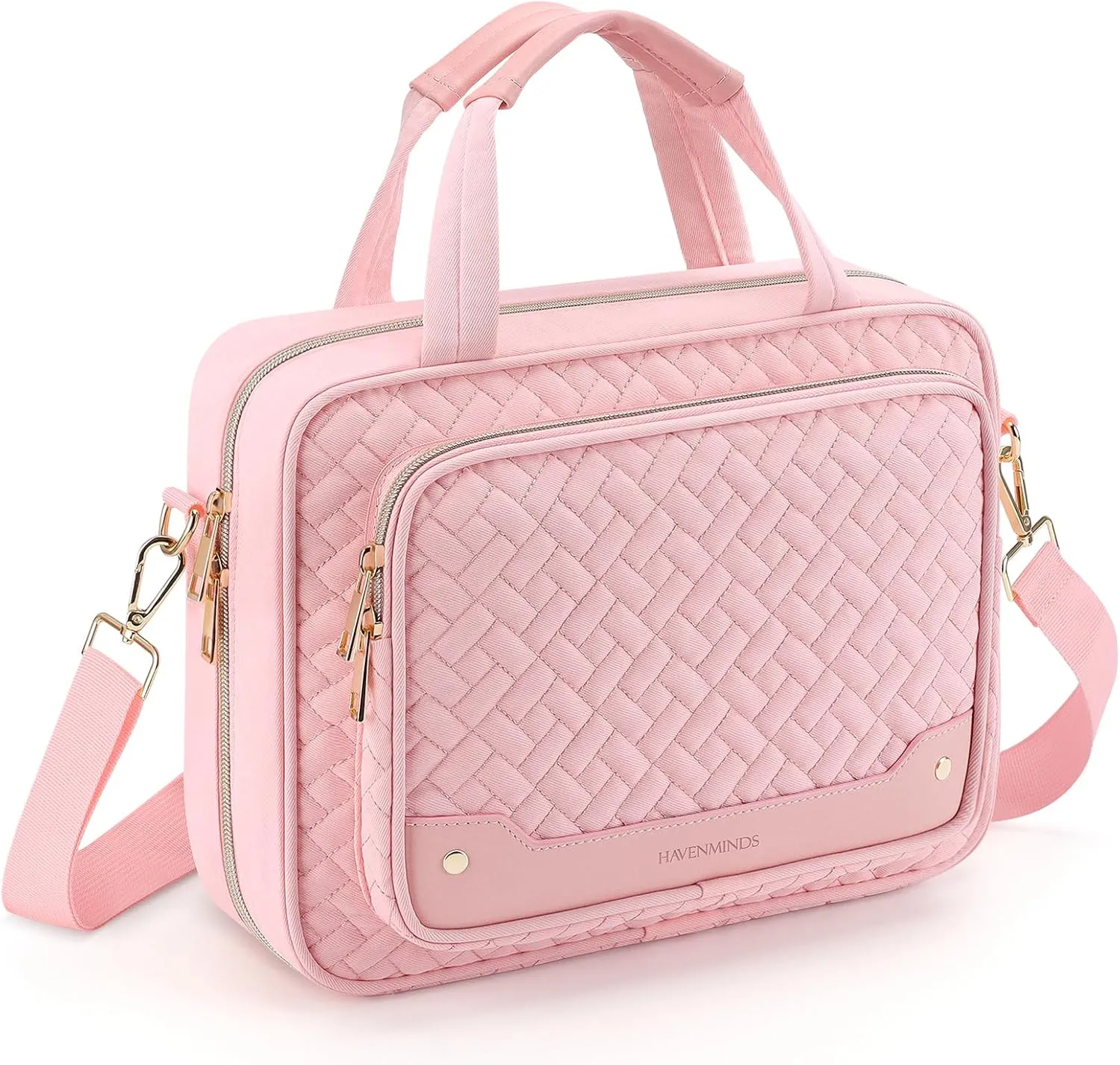 Pink Bible Cover Case for Women,Bible Case with Bible Holder,Extra Large Bible Covers for Girls,Bible Bag with Detachable Shoulder Strap,Leather Bible Carrying Case,Bible Study Bag for Bible Covers