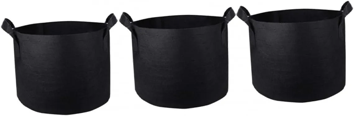 Planting Bag Set 3 Non-Woven Pe Grow Bags Sturdy and Breathable Planting Pouches for Vegetable Gardening Handle for Easy Transport
