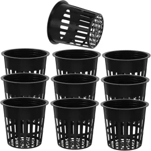 Plastic Net Pots for Hydroponics 10pcs Mesh Planter Pots with Drainage Ideal for Indoor Gardening