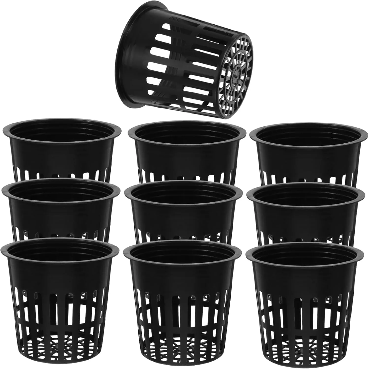 Plastic Net Pots for Hydroponics 10pcs Mesh Planter Pots with Drainage Ideal for Indoor Gardening