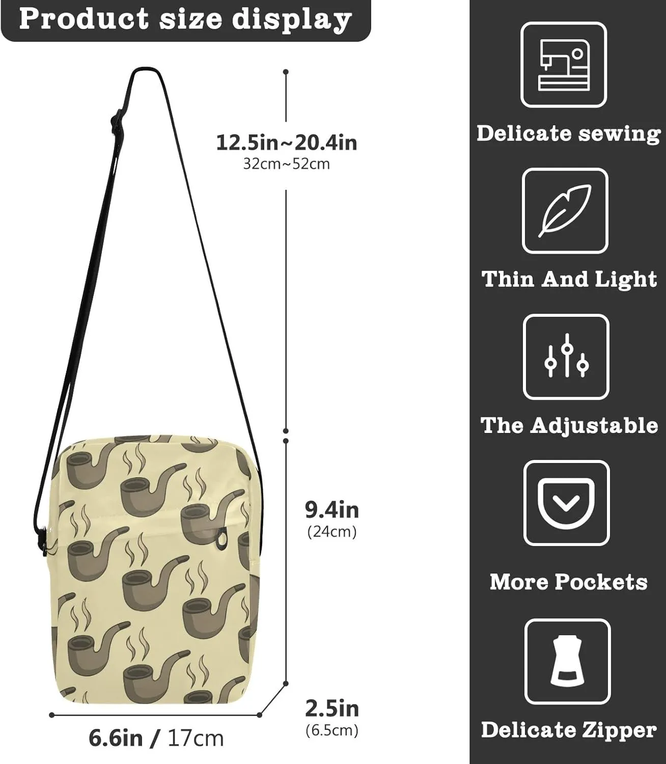 Poeticcity Crossbody Phone Bag, Small Messenger Shoulder Bag, Cash Handbag Wallet Purse