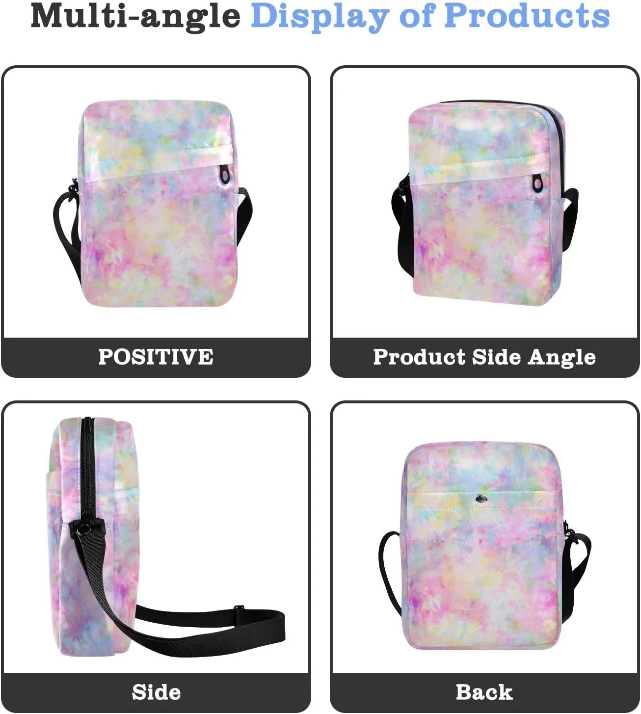 Poeticcity Crossbody Phone Bag, Small Messenger Shoulder Bag, Cash Handbag Wallet Purse