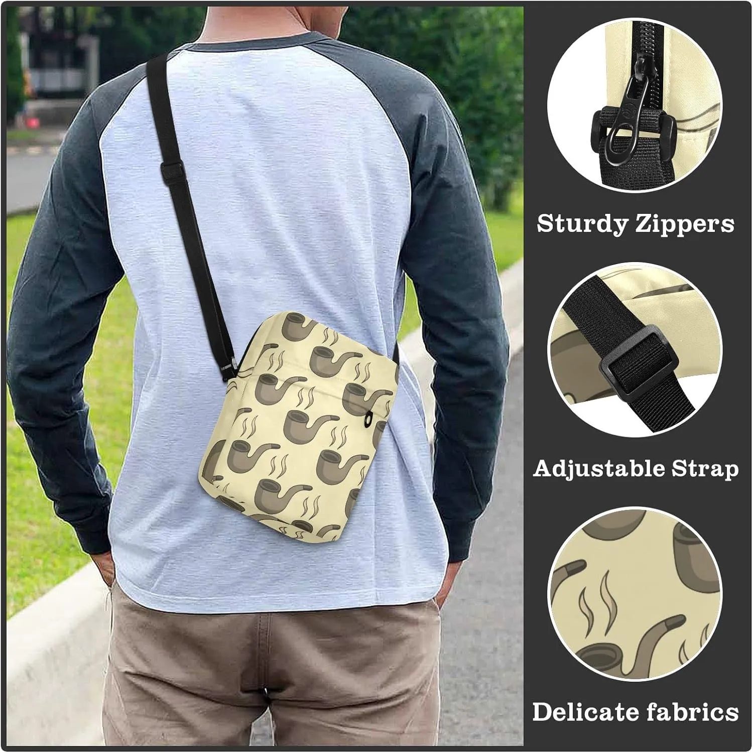 Poeticcity Crossbody Phone Bag, Small Messenger Shoulder Bag, Cash Handbag Wallet Purse