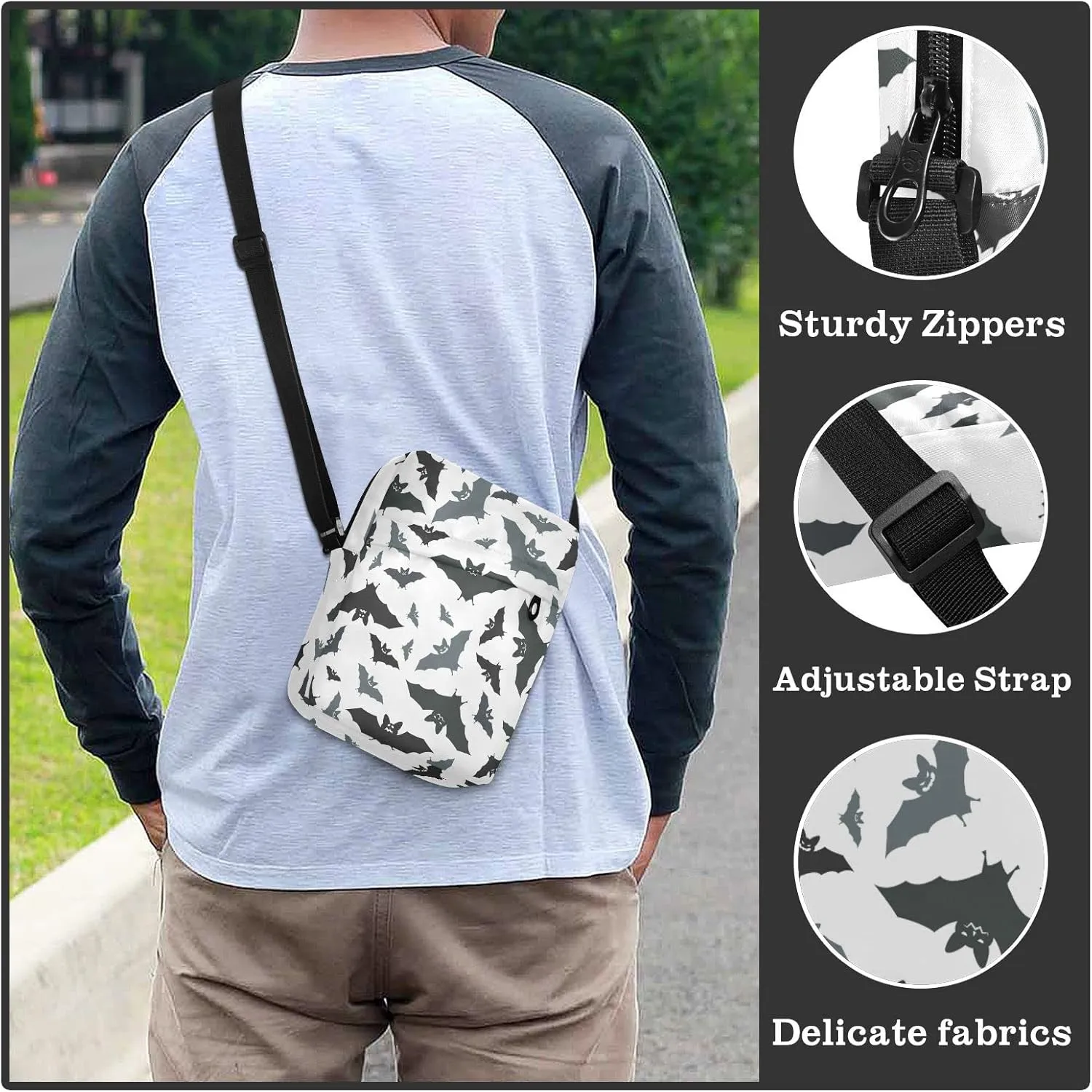 Poeticcity Crossbody Phone Bag, Small Messenger Shoulder Bag, Cash Handbag Wallet Purse