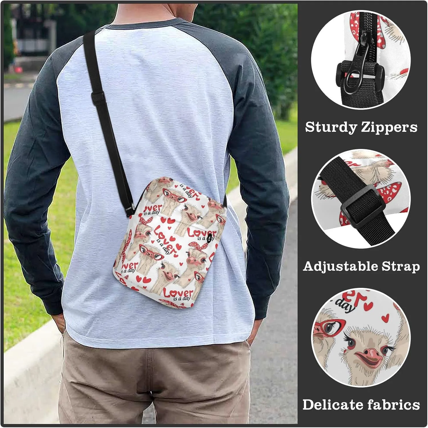 Poeticcity Crossbody Phone Bag, Small Messenger Shoulder Bag, Cash Handbag Wallet Purse