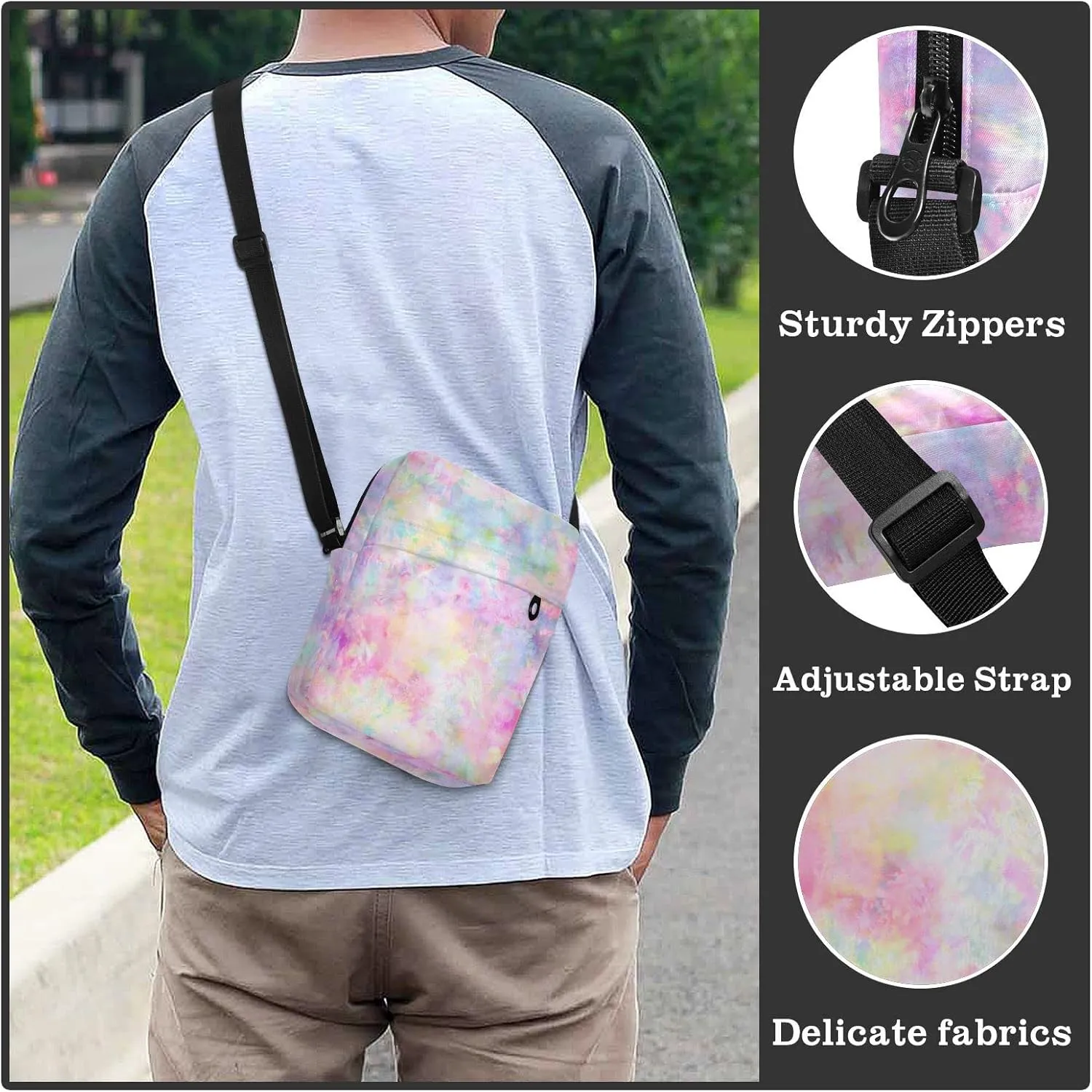 Poeticcity Crossbody Phone Bag, Small Messenger Shoulder Bag, Cash Handbag Wallet Purse
