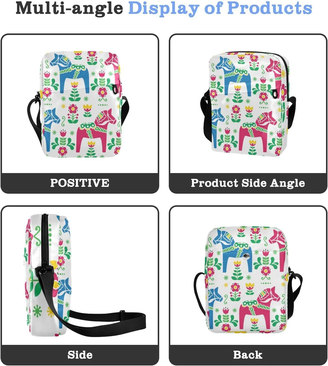 Poeticcity Crossbody Phone Bag, Small Messenger Shoulder Bag, Cash Handbag Wallet Purse