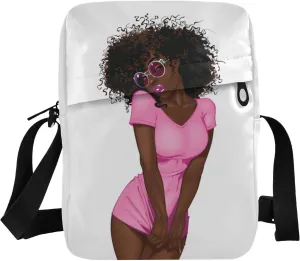Poeticcity Crossbody Phone Bag, Small Messenger Shoulder Bag, Cash Handbag Wallet Purse