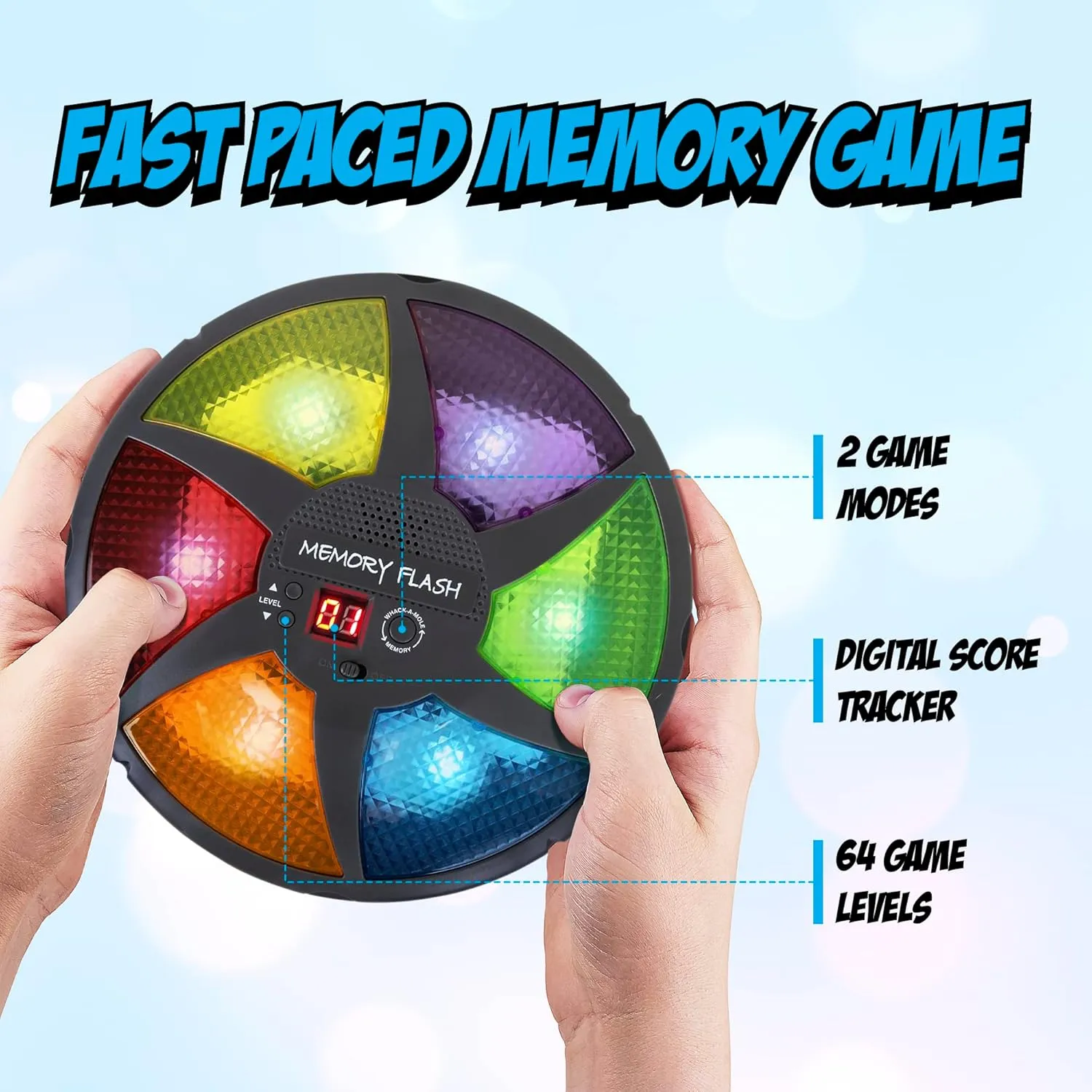 Point Games Handheld Memory Game, Kids Electronic Games, Sequence Fun for Kids with Lights & Sounds, Brain Challenge for Boys & Girls Ages 8 