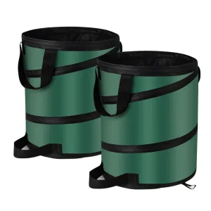 Pop Up Trash Can and Recycling Bins, 14x16 in, Collapsible Camping, Outdoor, 600D Waterproof Oxford Cloth Reusable Yard Waste Bags (2Pcs-10 Gallons)