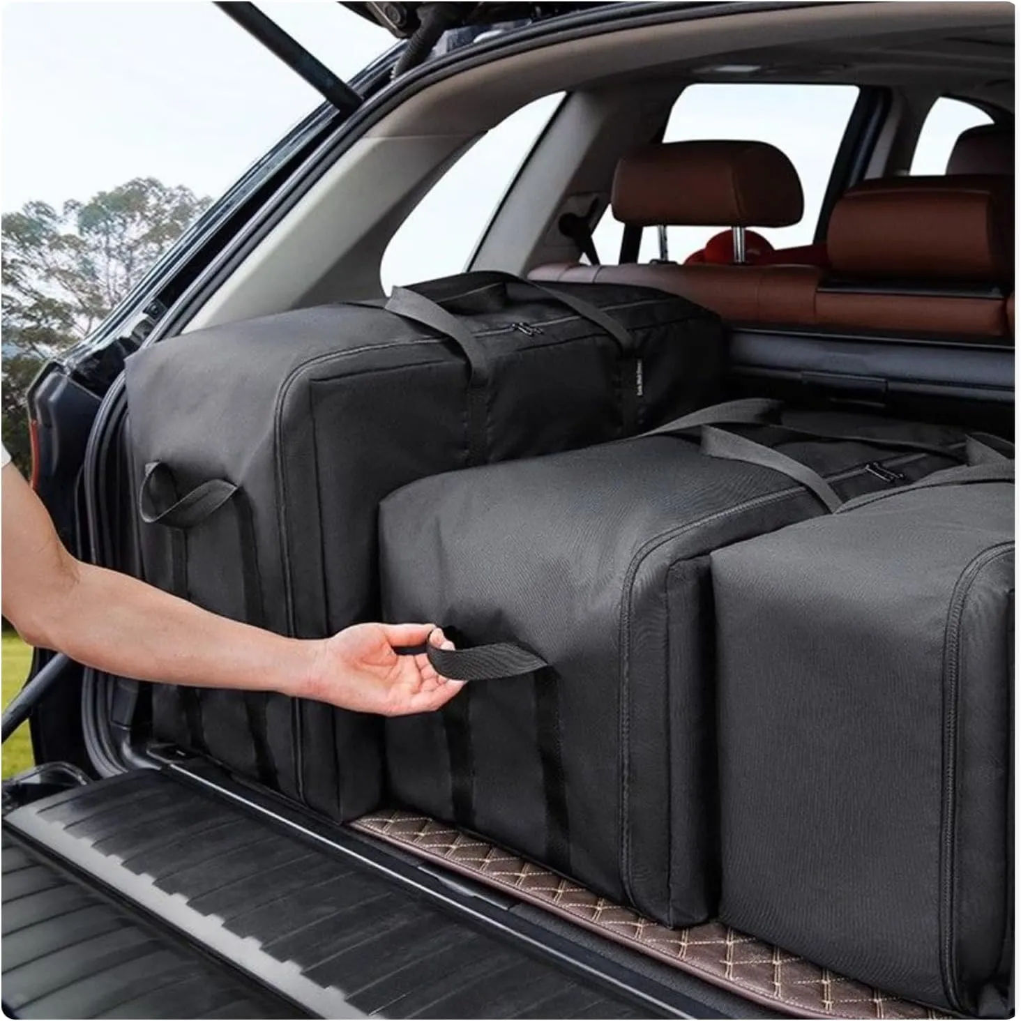 Portable Foldable Lightweight Luggage Heavy Duty Sports Storage Bag Travel Duffle Bag for Hiking, Camping & Gym Equipment Bag for Team Coaches (43.3 * 15.7 * 13.4 inches)