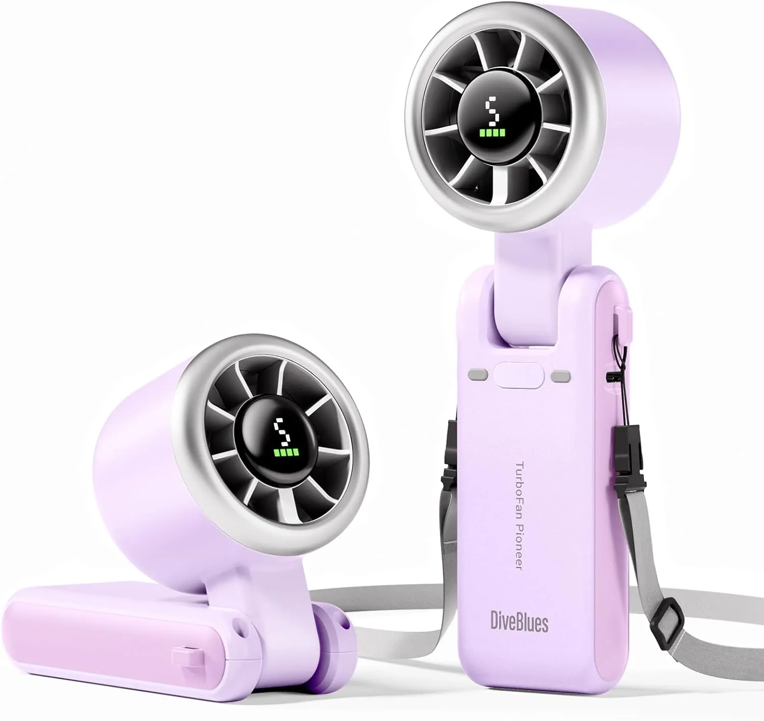 Portable Handheld Turbo Fan, 5 Gear Wind, Battery Operated, Up to 12 Working Hours, 3 IN 1 Hand Fan with Air Turbo Tech Cooling Fan for Outdoor Activities, Travel, Working
