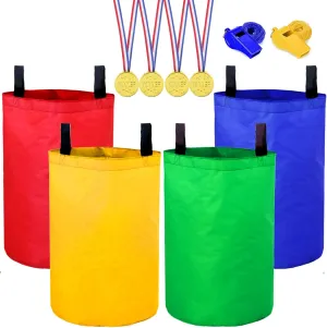 Potato Sack Race Bags, Colorful Durable Sack Race Bags Outdoor Lawn Games for Kids & Childrens, No Odors or Messy Fibers, Birthday Party and Outdoor Family Games Set…