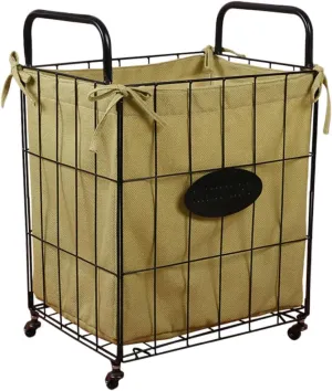 PRETYZOOM Space-saving Iron Storage Basket Sundries Storage Holder Portable Home Tool Wheels