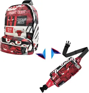 Pro Specialties Group Chicago Bulls Transformable 2-in-1 Mini Backpack: Convertible, Stylish, water-resistant travel belt bag.
