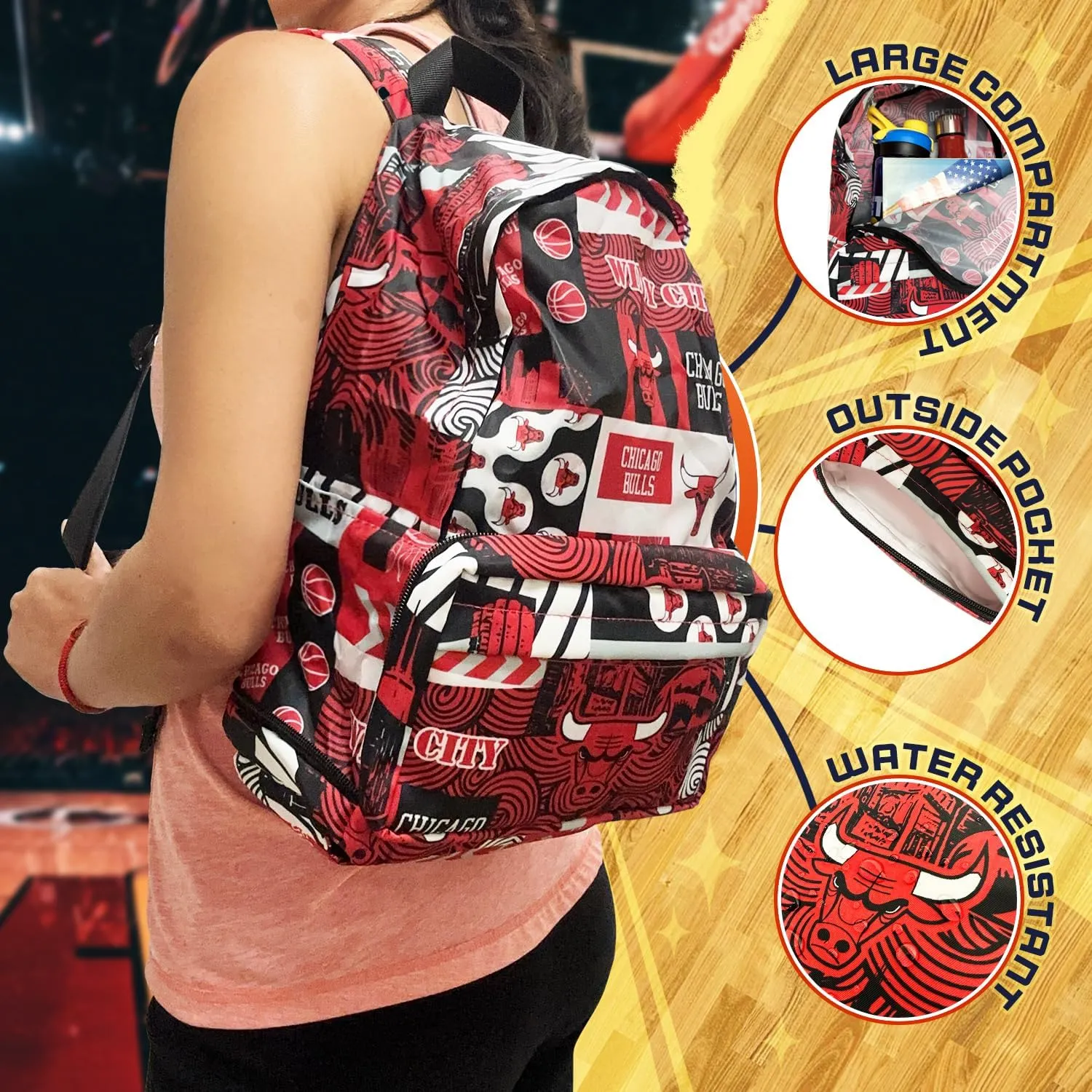 Pro Specialties Group Chicago Bulls Transformable 2-in-1 Mini Backpack: Convertible, Stylish, water-resistant travel belt bag.