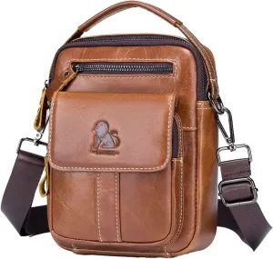 pundarika Genuine leather men's bag,shoulder bag for men,Briefcase Handbag CrossBody bag small Messenger bag