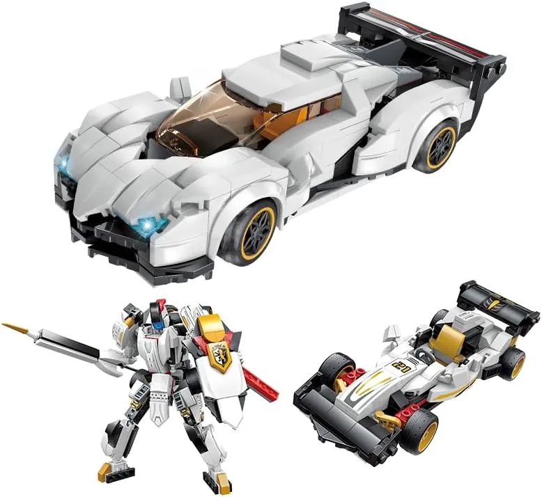 QMAN Building Blocks STEM Toy for Kids Age 6  Educational Creative Birthday Gift 3in1 Robot Toy Race Car Model Building Kit for 6-12