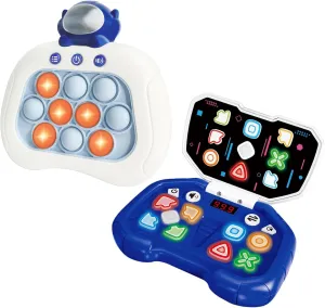 Quick Push Game & Handheld Dance Game, Light Up Push Bubble/Button Game Electronic Brain & Memory Games Stress Relief Sensory Pop Fidget Game Toys Birthday Toy for Kids 3-12