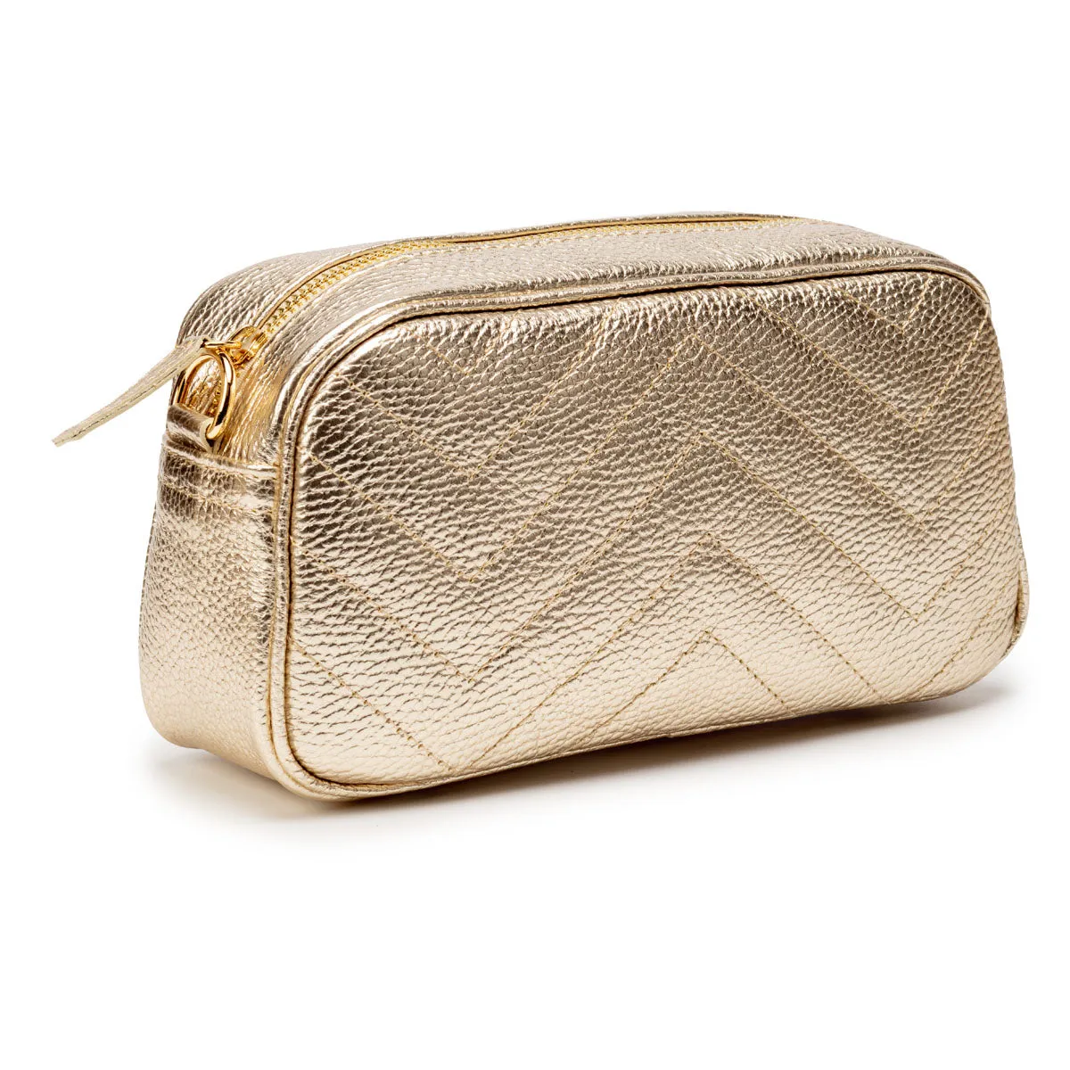 Quilted Tapered Crossbody Bag - Gold