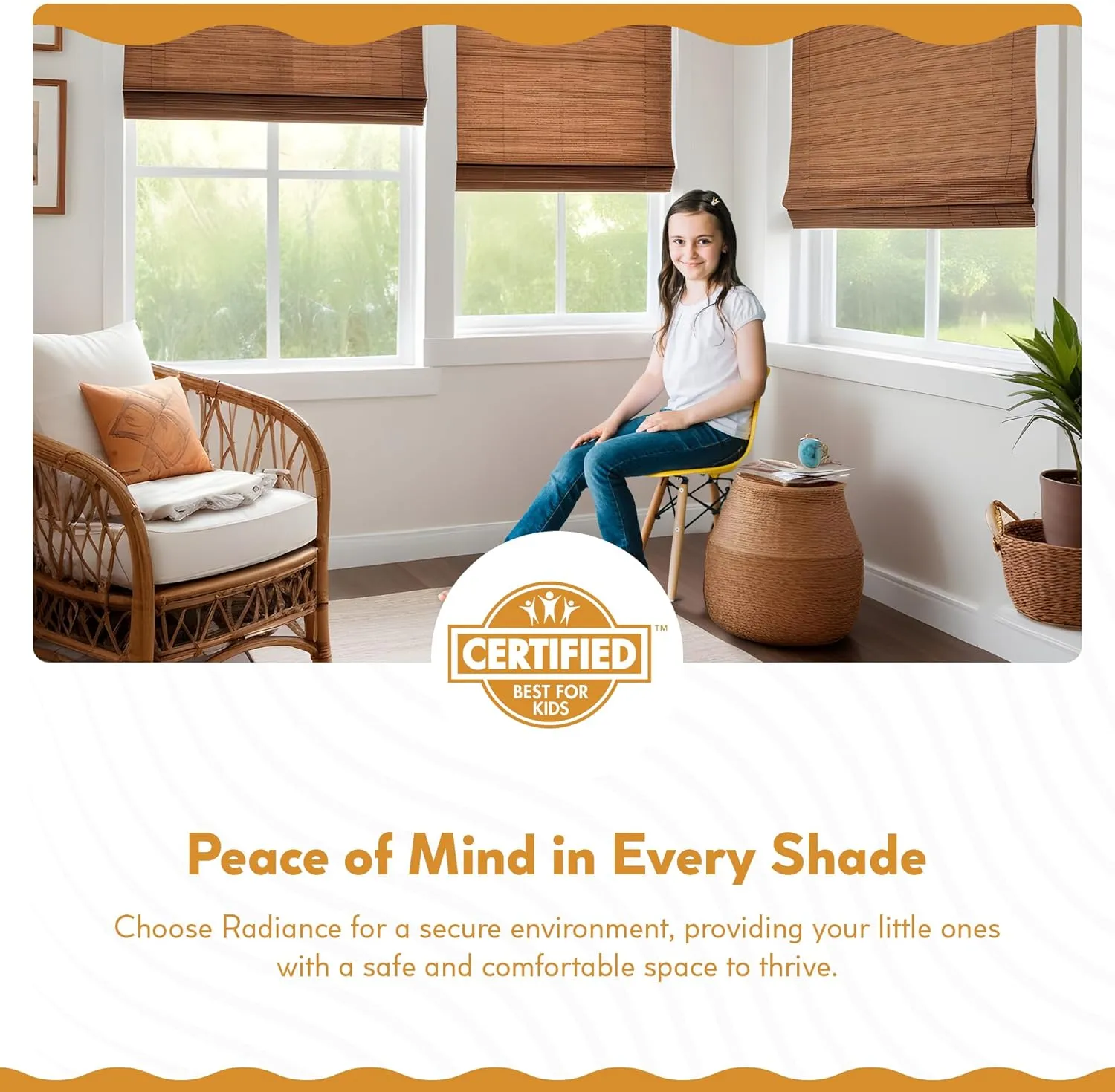 Radiance Cordless Bamboo Blinds - Flatstick Bamboo Roman Shades for Windows - Inside Mount Bamboo Blinds for Home & Offices - Indoor Roman Window Shades - Cocoa - 35 in. W x 64 in. L - 2216312E