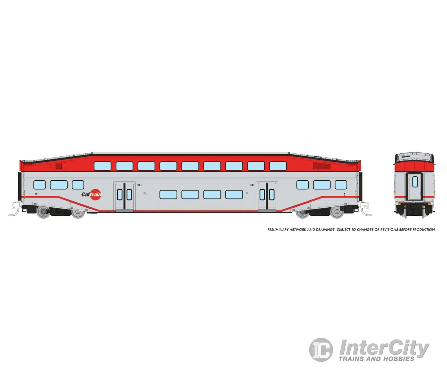 Rapido 546009A N Bilevel Commuter Car: CalTrain: Single Coach