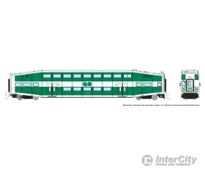 Rapido 546014 N Bilevel Commuter Car: GO Transit: Set #2 (Cab: 213 Coaches: 2211 2240)