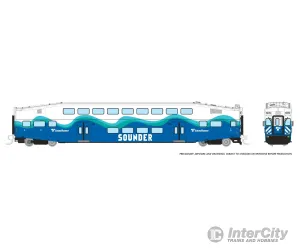 Rapido 546022 N Bilevel Commuter Car: Sounder: Set #1 (Cab: 302 Coaches: 404 410)