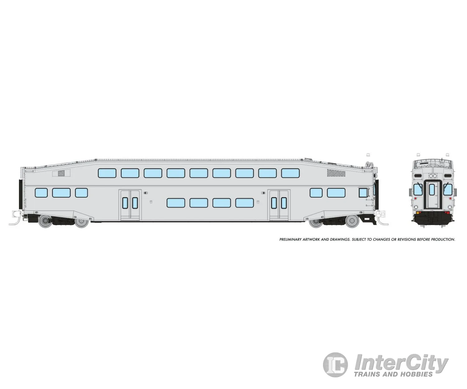 Rapido 546099 N Bilevel Commuter Car: Undecorated Cab Car: Late Version (Series IV)