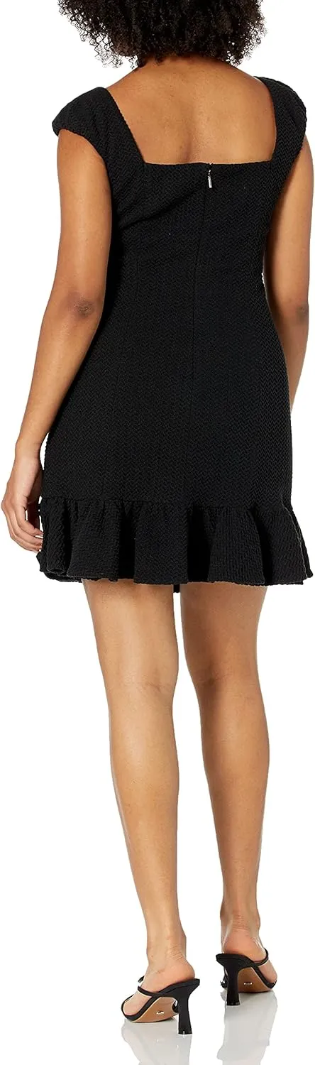 Rebecca Taylor Women's Short Sleeve Structured Textured Dress
