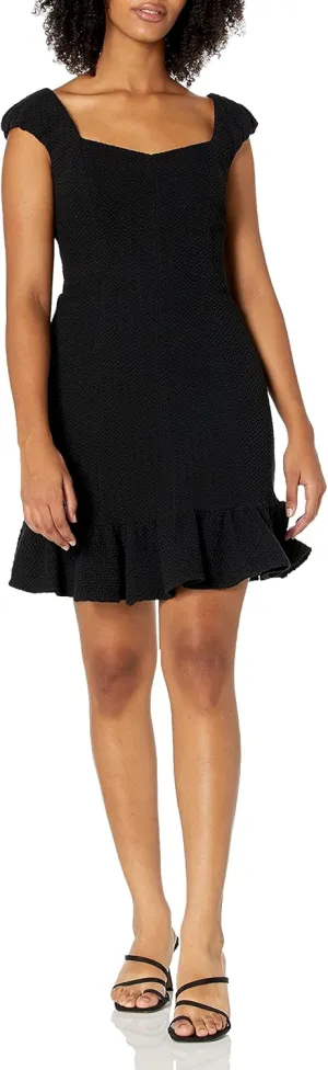Rebecca Taylor Women's Short Sleeve Structured Textured Dress