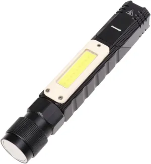 Rechargeable Flashlight with Rotary Clip Cob Handheld Torch Tail Head for Inspections and Emergency Situations