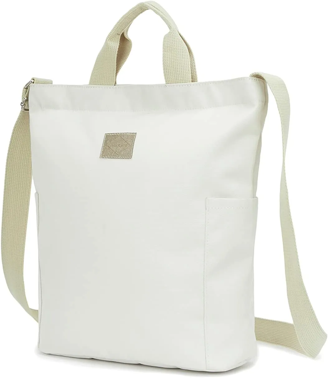 Recycled Polyester Laptop Tote Bag with Pockets and Zipper, Lightweight Crossbody Water Repellent, Fit 14" Laptop - IWP