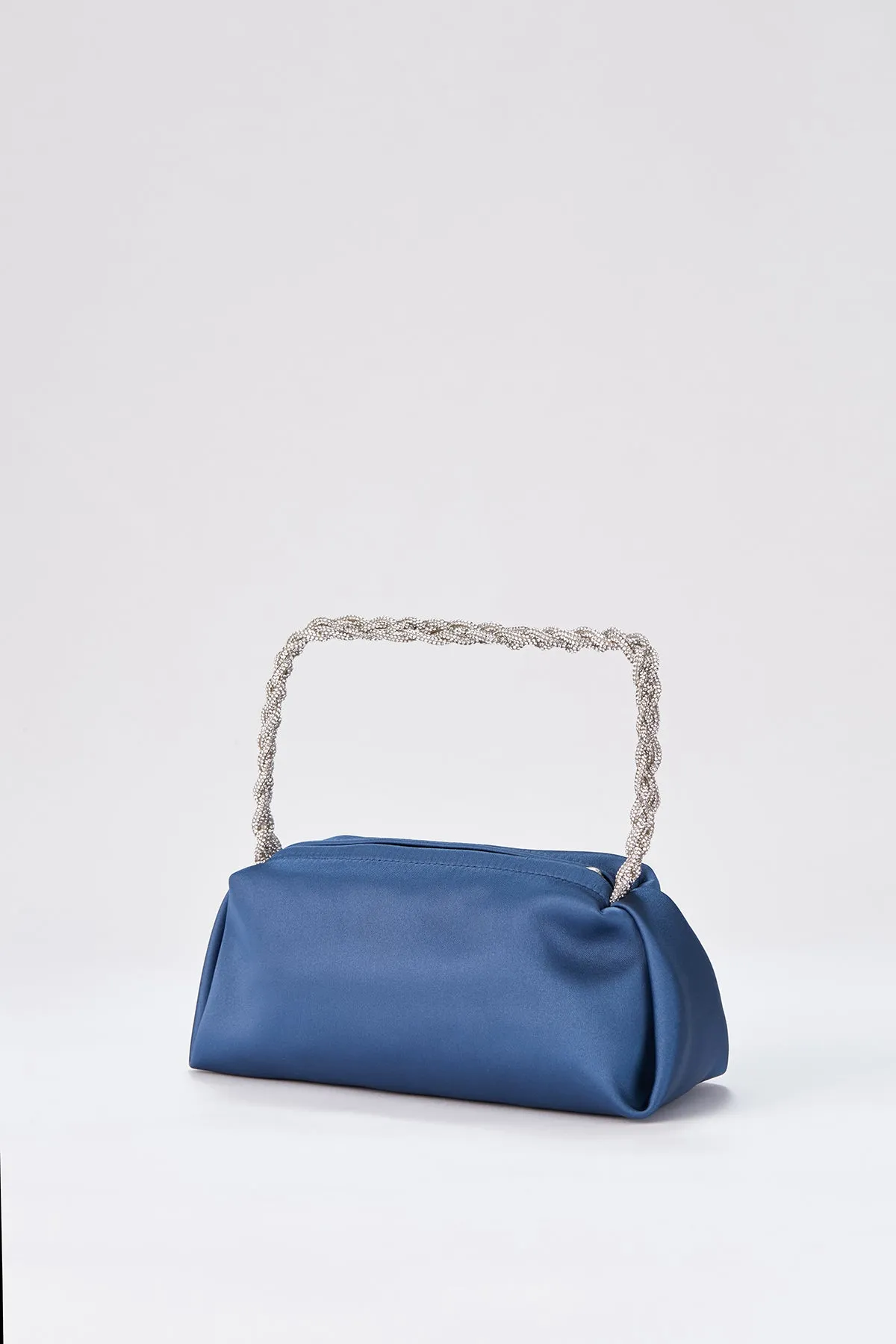 Recycled Satin Evening Bag - Blue