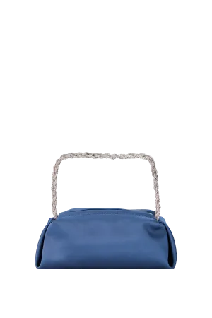 Recycled Satin Evening Bag - Blue