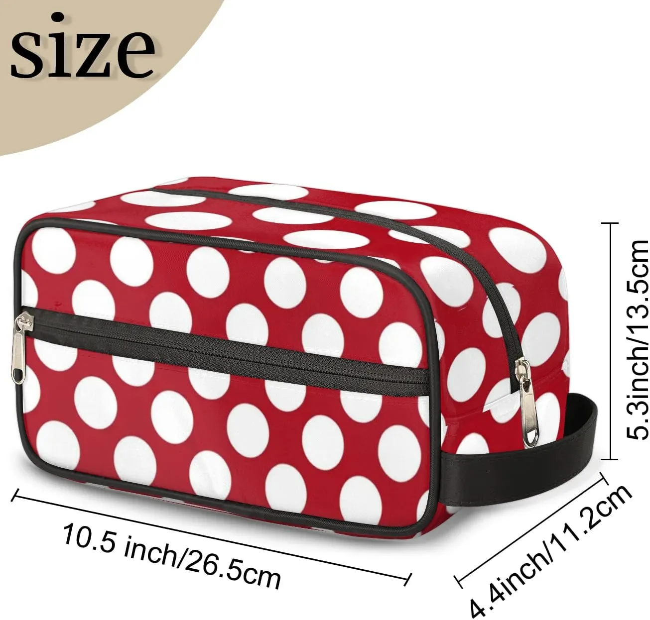 Red Dots Toiletry Bag for Women Girl,Travel Cosmetic Bag,Hanging Makeup Bag,Approved Hygiene Bag Waterproof Dopp Kit Organizer for Toiletries Shower Bathroom Carry-on Accessories Gifts