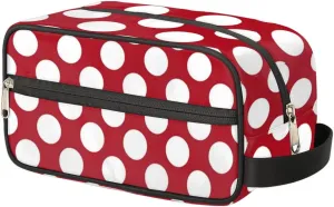 Red Dots Toiletry Bag for Women Girl,Travel Cosmetic Bag,Hanging Makeup Bag,Approved Hygiene Bag Waterproof Dopp Kit Organizer for Toiletries Shower Bathroom Carry-on Accessories Gifts