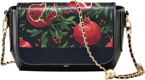 Red Pomegranate Small Crossbody Bag Women Beauty Small Handbags with Adjustable Strap Small Black Purse